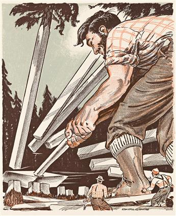 THE MEAD SALES COMPANY Group of Ten Prints from the Paul Bunyan Campaign Collection.